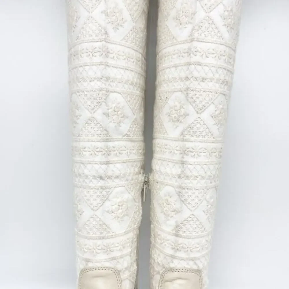 Free People Women's Bren‎ OTK Crochet Western Cowgirl Boots Size US 6 Size 36